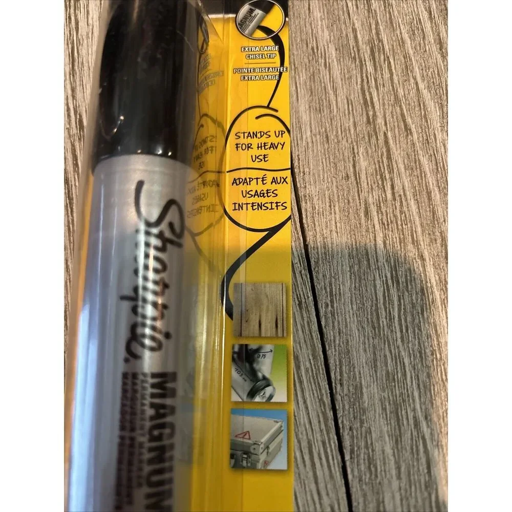 Sharpie Magnum Permanent‎ Marker Chisel Tip Black Lot Of 3